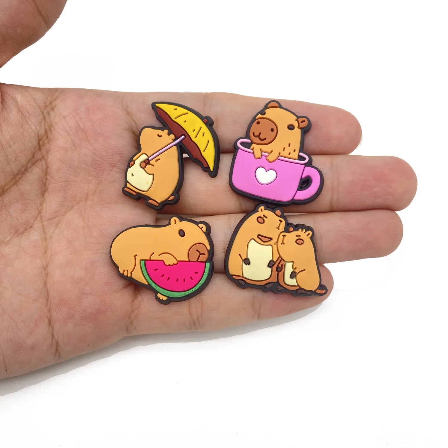 Cute Animals Capybara Shoe Charms for Crocs Accessories Charms Clogs Slides Shoe DIY Shoe Decoration Buckle Women Party Gift