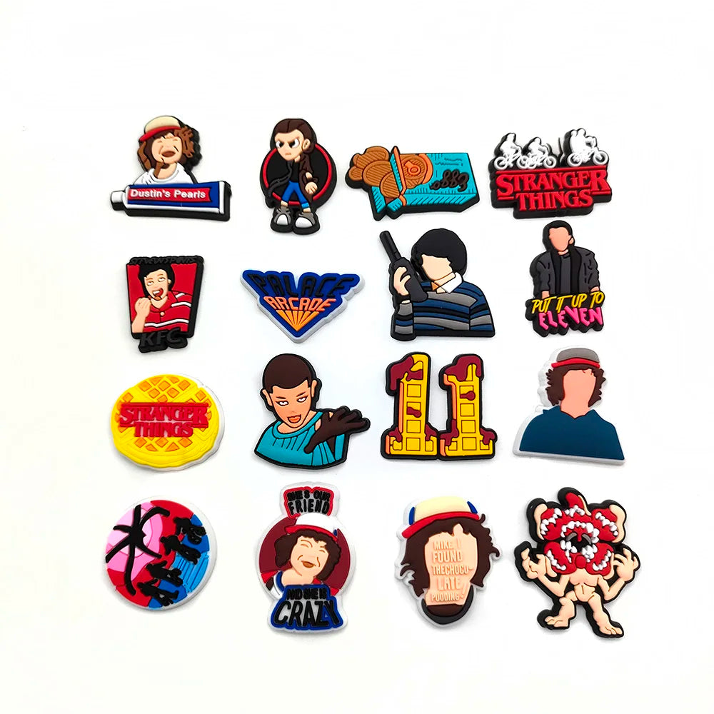Novelty Horror-themed TV Series 1PCS Cartoon Shoe Charms Funny DIY Sandals Clogs Accessories Decorate Kids Boy Adult X-mas Gifts