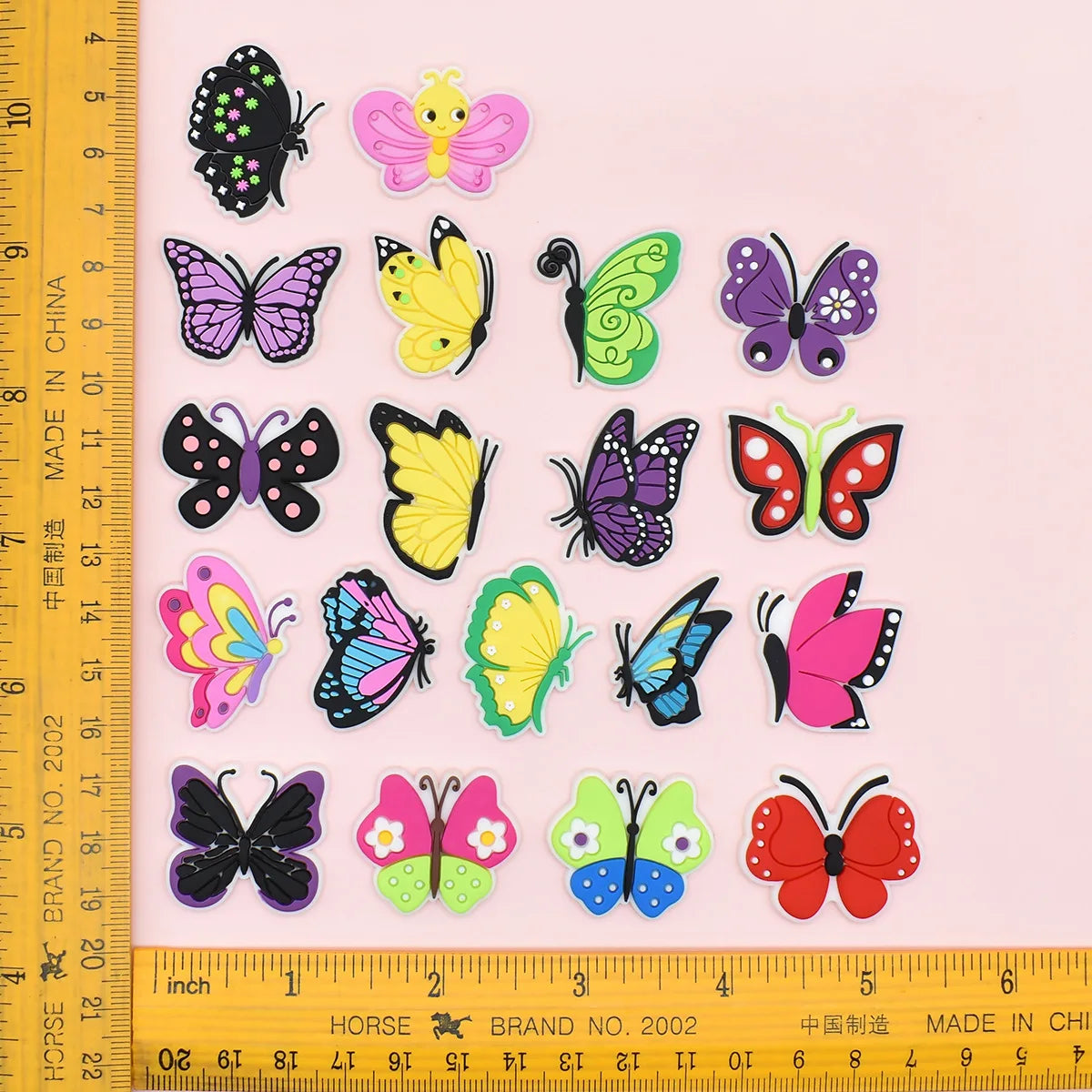 butterfly colorful PVC shoe Charms Slippers Buckle combination Fit Wristbands accessories Decoration Bands gift unisex party