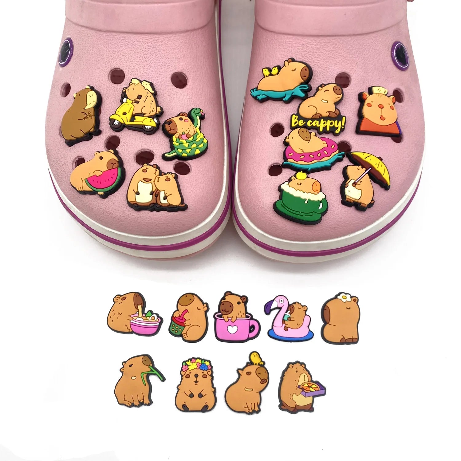 Cute Animals Capybara Shoe Charms for Crocs Accessories Charms Clogs Slides Shoe DIY Shoe Decoration Buckle Women Party Gift