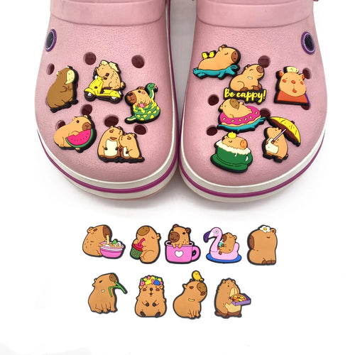 Cute Animals Capybara Shoe Charms for Crocs Accessories Charms Clogs Slides Shoe DIY Shoe Decoration Buckle Women Party Gift
